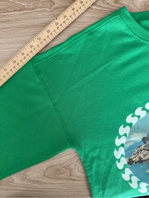 Anthropologie Celandine XXS/XS NEW Crew-Neck Graphic Sweatshirt Green Oversized thumbnail 7