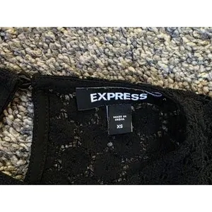 Express‎ Women's Black Long Sleeve Lace Top Dressy Trendy Party Classy Size XS thumbnail 8