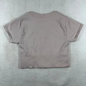 OFFLINE by Aerie Womens XS Seamless Short Sleeve Crop‎ Top Taupe Mauve xGS52G62 thumbnail 8