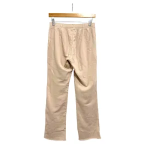 Aerie Women XS Tan Beige Straight Leg Raw Hem French Terry Sweatpants Pockets thumbnail 2