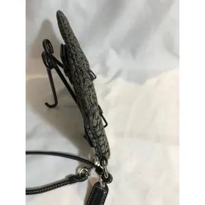 Coach Soho Signature C Monogram Buckle Black Canvas Wristlet EUC thumbnail 3