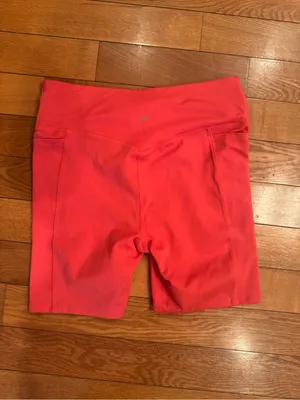Freely Cross Waist Biker Shorts With Pockets Red Orange Size XL Like New thumbnail 3