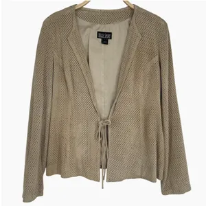 Vintage Belle Sport Pig Suede‎ Leather Jacket Large Tan Perforated Boho Layering thumbnail 2