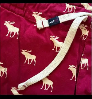 Vintage Abercrombie & Fitch Red Moose Print Lounge Pants thumbnail 4