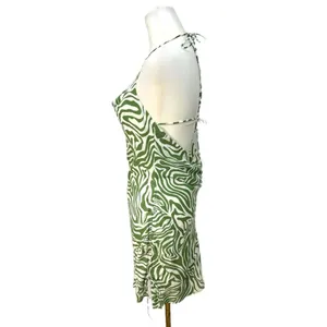 New LE LIS Collection Green Zebra Resort Dress Sleeveless Spaghetti Women’s Sz S thumbnail 7