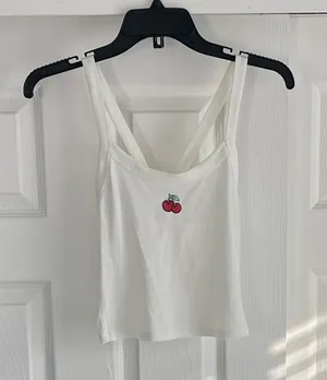 Hippie Rose 🍂Cherry strap ribbed crop tank top🍂 thumbnail 1