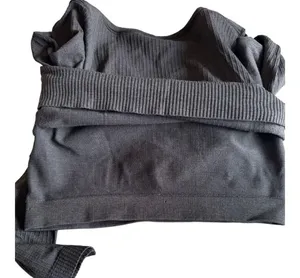 Lululemon Ebb to Street Long Sleeve Shirt Size 4 Rib Map Black / Graphite Grey thumbnail 4