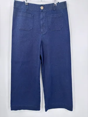 Anthropologie NWOT The Maeve Colette Sparkle High-Rise Wide-Leg Cropped Jeans thumbnail 3