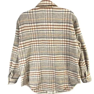 Joie Plaid Shacket Womens L Tan Beige Rustic Jacket thumbnail 5
