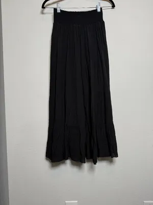 Y2K Black Tiered Peasant Maxi Skirt thumbnail 3