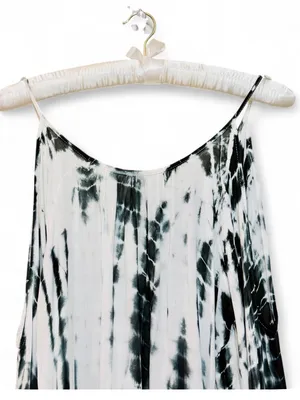 Elan Woman’s Boho White/Black Tie Dye Cold Shoulder Peek-A-Boo Blouse Top Size M thumbnail 6