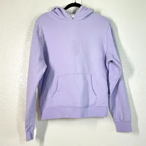 M Frankies Bikinis Aiden Hoodie Sweatshirt pastel purple Lilac Pullover Hooded thumbnail 2