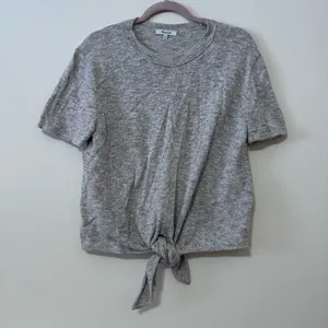 Madewell Knot-Front Cotton Sweater Tee thumbnail 3