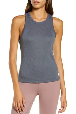 Vuori Lux Performance Tank Gray Women's XS Racerback Activewear Ribbed Yoga Gym thumbnail 1