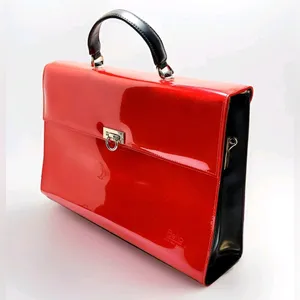 Beijo Business Class Red Patent Leather Large Top Handle Bag/Purse/Tote Rare thumbnail 2
