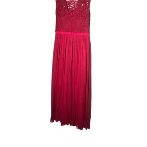 Davids Bridal Lace Bodice Maxi Dress Apple‎ Red Formal Bridesmaid Size 6 HOCO thumbnail 5