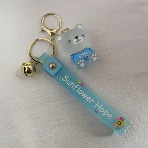 Teddy Bear Car Keychain Bell Keychain Charm Bag Charm Couple Gifts thumbnail 3