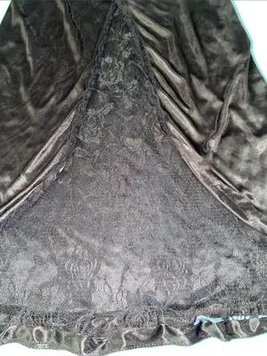 Unbranded satin silky floral lace front panel slip lingerie chemise black size M thumbnail 7