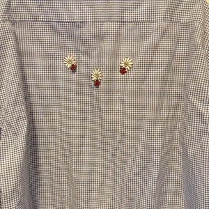 Vintage H & J Blouse with Ladybugs Blue Size XL thumbnail 5