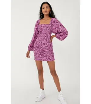 Free People Smock It To Me Mini Dress Sz M thumbnail 5