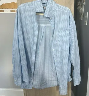 Light Blue Striped Women's Shirt thumbnail 1
