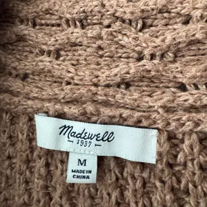 Madewell Brown Cable Knit Shawl-Collar Snap Cardigan Sweater‎ thumbnail 8