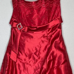 Vintage Strapless‎ Formal Dress Red Size M thumbnail 7