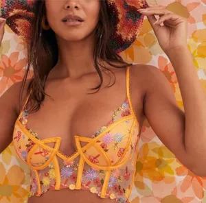 For Love And Lemons meadows floral bustier bra corset top 34B thumbnail 1