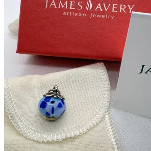 James Avery Retired Gentle Wave Blue Glass Finial Charm Sterling Silver Rare thumbnail 11