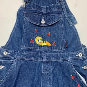 Tweety vintage women's medium Embroidered Denim Overalls thumbnail 3