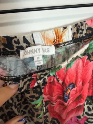 Johnny Was Sandra Long Pajamas Floral Cheetah Print thumbnail 11