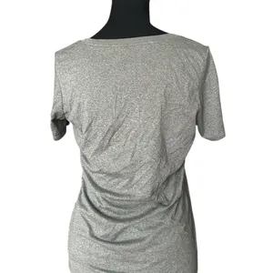 Casual Comfy Stretch Nike Women's Classic Dri-fit Gray Short Sleeve Gym T-Shirt thumbnail 9