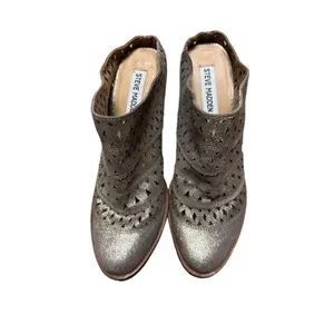 Steve Madden Harmony Mules in Dusty Gold Metallic Leather Upper Block Heel Sz 7M thumbnail 4