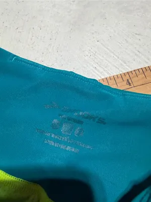 Brooks Neon Lime Running Shorts with Teal Waistband thumbnail 9