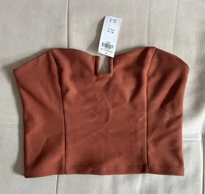 Abercrombie Strapless Brown Crop Tank Top NWT thumbnail 1