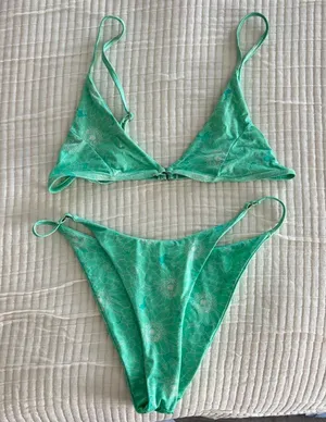 Leni Swims Teal Mint Floral Bikini thumbnail 1