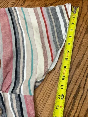 House Of Harlow x REVOLVE Striped Linen Blend Bell Sleeve V Neck Blouse Size S thumbnail 13