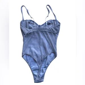 Vintage y2k Victoria’s Secret Gold Label Silver Glitter Lingerie Bodysuit M thumbnail 2