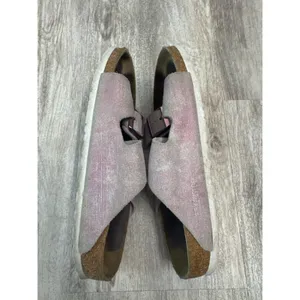 Birkenstock Arizona Metallic Pink Suede Two Strap Slide Sandals‎ Womens 38 thumbnail 3