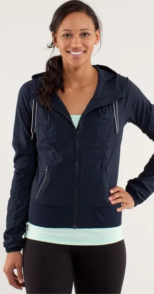 Lululemon Street To Studio Jacket Size 6 Navy Lightweight Hoodie Zip Up thumbnail 1