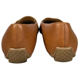 Talbots Womens 8.5 Francesca Tab Driving Moccasins Pebbled Leather Gold Hardware thumbnail 3