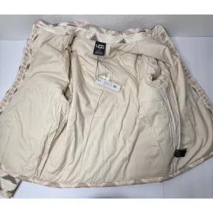 UGG Sun Shirt Jacket ButtonUp‎ Unisex Medium Pink Tan Cozy Chunky Oversized New thumbnail 5