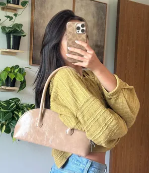 NA-KD tan brown mini bowling bag purse thumbnail 1