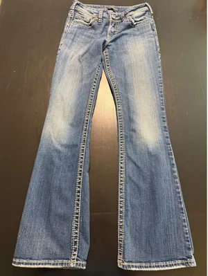 Silver Jeans Co‎ Suki Mid Rise Bootcut Jeans Medium Wash Blue W26 L32 Curvy Fit thumbnail 1