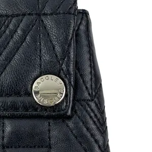Badgley Mischka Black Faux Leather Vegan Chain Crossbody Purse Bag Handbag OS thumbnail 7