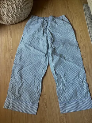 Lake Striped Blue Green & White Wide-Leg Lounge Pants thumbnail 3