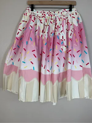 Unique Vintage Cupcake Sprinkles Circle Swing Midi Skirt size Large NEW $99 thumbnail 6