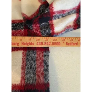 Abercrombie & Fitch Wool Blend Plaid Coat Jacket Red Black White Womens M Winter thumbnail 10