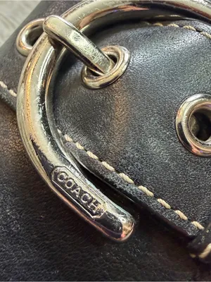 Y2K Coach Wallet Black Leather Soho Hampton Trifold Large Buckle thumbnail 3