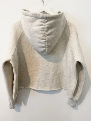 POL Hoodie Size Small Light Gray Heathered Fleece Raw Hem‎ Sweatshirt Normcore thumbnail 9
